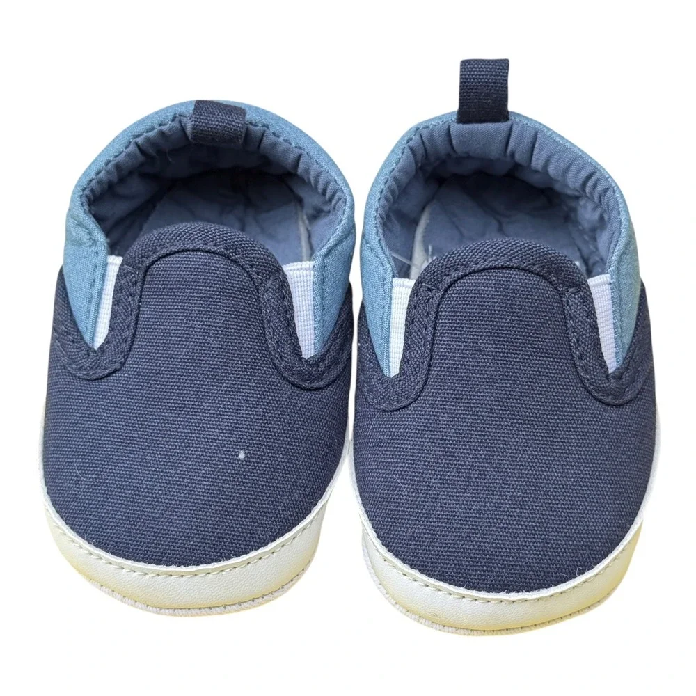 Nautical Child‎ of Mine Slip On Shoes 0-3M Navy Blue Canvas Sneakers Soft Sole